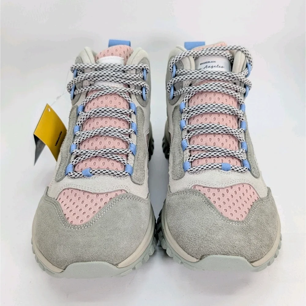 Brand Black Santa Monica Suede Sneaker In Grey Pink Vibram Sole Mens 10.5 M760BB